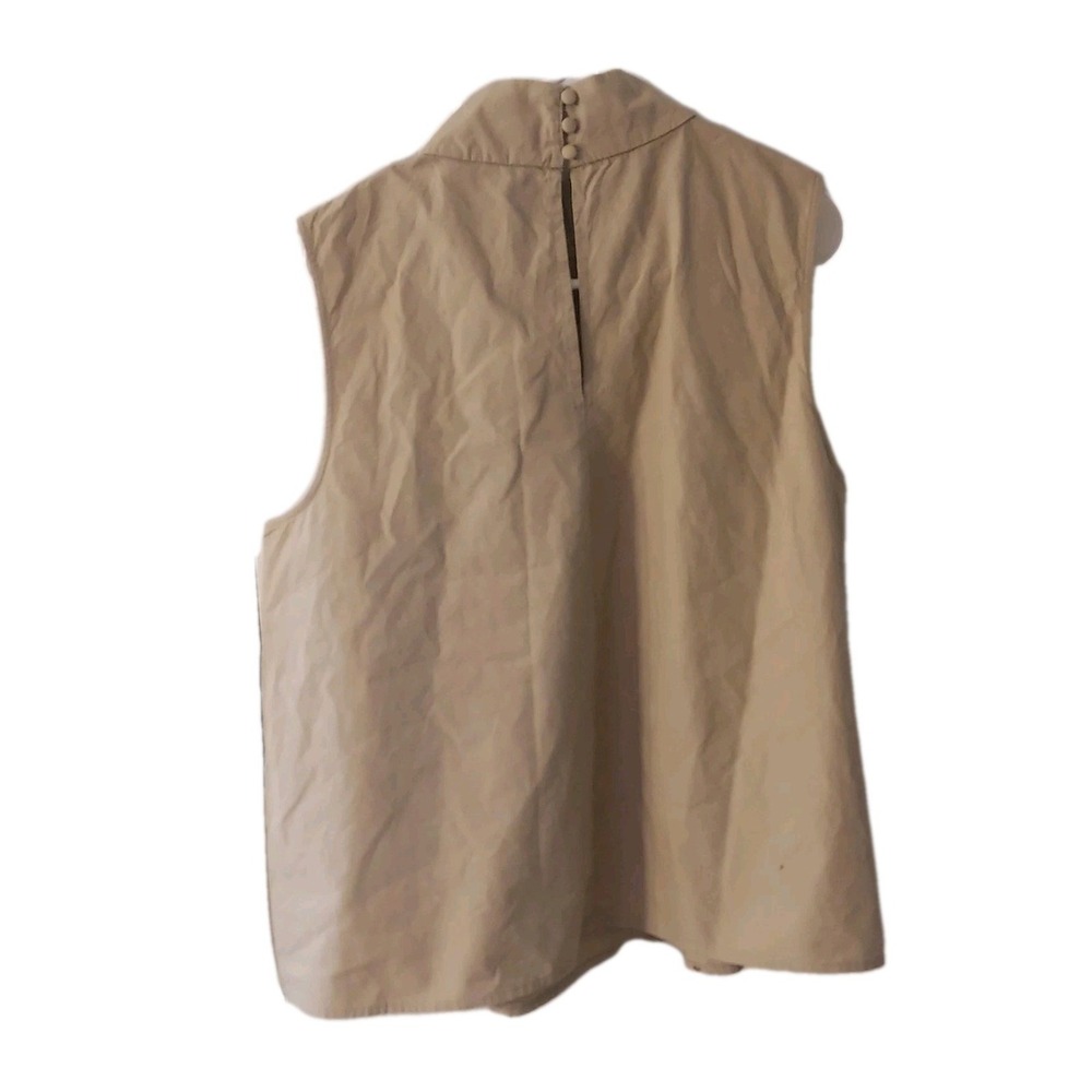 Banana Republic Sleeveless Career Blouse Womens X Small Modest pleated neck - Picture 5 of 5